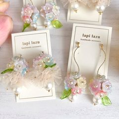♡ハンドメイド♡ビジューピアスorイヤリング№545ガラスの雫 - メルカリ