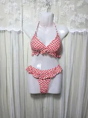 レッド/白 パータンのビキニ セット