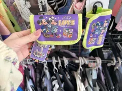 日本輸入 ディズニー ミッキーマウス クロス 財布 ミッキー ベルクロ カード コインケース