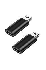 ミニUSB to 変換アダプタ 2個セット USB C (メス) C - Mini USB(オス)アダプター USB USB Mini Bオスto USB C YFFSFDC 変換コネクタ 充電とデータ転送 変換アダプター (ブラック)