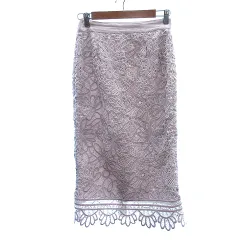 ミッシュマッシュ MISCH MASCH タイトスカート マキシ ロング 総レース 38 M ピンク /AU