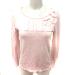 エニィスィス エニシス anySiS ニット カットソー Uネック 長袖 アンゴラ混 2 ピンク /RT