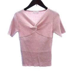 カールパークレーン KarL Park Lane ニット カーディガンカシュクール リブ 半袖 F ピンク /AU