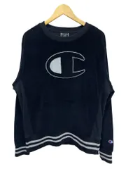 Champion (チャンピオン) REVERSE WEAVE リバースウィーブ コーデュロイスエット トレーナー 太畝 リブライン RW型 ビッグロゴ 古着 S4449 L ブラック メンズ/065