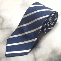 パーフェクトスーツファクトリー PSFA P.S.FA 美品 未使用品 微光沢 ネクタイ ストライプ 青系 ブルー系 R-009238 ゆうパケット