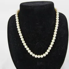 『USED』ネックレス フェイクパール レディース パール径約7mm オフホワイト 白 キナリ お呼ばれ パーティ 上品