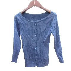 フレイアイディー FRAY I.D ニット カーディガン 2WAY リブ 七分袖 F 青 ブルー /AU