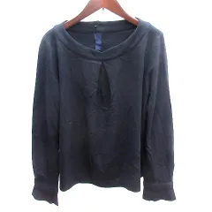 ヒューマンウーマン HUMAN WOMAN ニット カットソー ウール 長袖 M 紺 ネイビー /AU