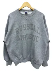 RUSSELL ATHLETIC (ラッセルアスレティック) プリントロゴスエット トレーナー USA製 80S 90S 裏起毛 前V 古着 ビンテージ XL グレー メンズ/065