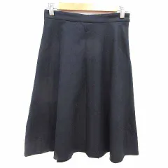 アンタイトル UNTITLED フレアスカート ひざ丈 ウール 1 S 紺 ネイビー /YK ●RY