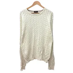 ビームスハート BEAMS HEART ニット セーター 長袖 ケーブル XL 白 アイボリー /MN