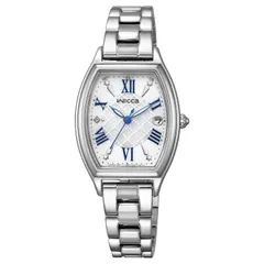 新品 [CITIZEN] 腕時計 wicca (ソーラーテック電波/防水) KS4-014-11 トノー型 シルバー ホワイト 白 レディース アナログ ビジネス シンプル ギフト 秒針 日付 電波ソーラー 電波時計
