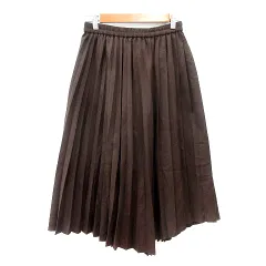 インディヴィ INDIVI プリーツスカート ミモレ ロング 36 S 茶 ブラウン /MN