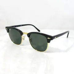 【三重本店】 中古 RAY BAN | レイバン RB3016 W0365 CLUBMASTER CLASSIC クラブマスタークラシック スクエアシェイプ サングラス サイズ：51□21-145 カラー：ブラック×ゴールド×グリーン系 【116】