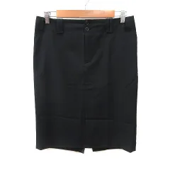 ラルフローレン RALPH LAUREN タイトスカート ひざ丈 ウール カシミヤ混 11 黒 ブラック /MS