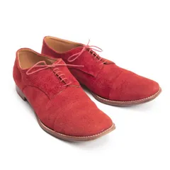 45rpm 45R ホースレザースウェードプレーントゥシューズ 赤5(27cm位)