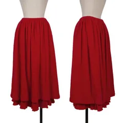 タオtao ウール縮絨レイヤードスカート 赤S