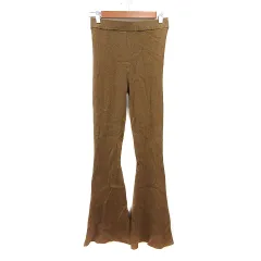 アズールバイマウジー AZUL by moussy ワイドパンツ ニット リブ M 茶 ブラウン /MN