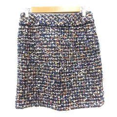 ボールジー BALLSEY トゥモローランド タイトスカート ミニ ツイード ラメ 36 S 紺 ネイビー /MN