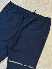 XL 00's NIKE オールドスクール スウッシュ ナイロン トラックパンツ ネイビー