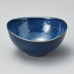 窯変紺楕円３.５鉢