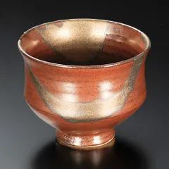 柿釉金彩３.５深小鉢（信楽焼）