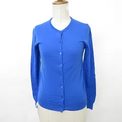 マカフィー MACPHEE トゥモローランド ニット カーディガン 長袖 丸首 ボタン開き 毛 青 ブルー 1