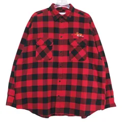 DOUBLET ダブレット CHAOS EMBROIDERY CHECK SHIRT 18AW14SH51 カオス 刺繍 チェック シャツ 長袖 レッド サイズM Febkのサムネイル