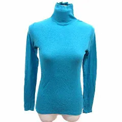 ニコアンド Niko and.. ニット カットソー ハイネック 長袖 M 青 ブルー /YK