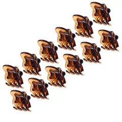 Yesallwas ヘアピン ミニ 髪留め 前髪クリップ フランスクリップ ヘアククローリップ 子供 女性用 プラス??ック製 12個入り ヘアグリップ 髪ピン 髪クリップ (ブラウン)