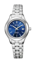 [CITIZEN] 腕時計 REGUNO (ソーラー/防水/シンプル) KM4-112-71 ソーラーテック レディース ビジネス アナログ バーインデックス 日付 秒針 シルバー ブルー 銀 青 ペア シチズン