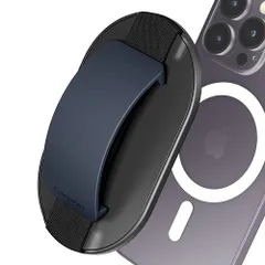 【超強磁力スマホ指マグネットグリップ】Sinjimoru、Magsafe対応 9mm 薄型 シリコンフィンガーグリップ 簡単脱着 落下防止 ワイヤレス充電可能 スマートフォンバンドスタンド 2in1機能 iPhone 16 Plus Pro Pro Max 1