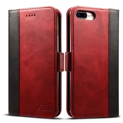 iPhone8 Plus ケース 手帳型 Rssviss アイフォン8 プラスカバー iPhone7 Plusカバー アイフォン8 プラス 手帳 ワイヤレス充電対応 レザー iPhone8plus 7plus対応 5.5inch W3 レッド