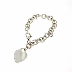 【中古】TIFFANY＆Co. ハートタグブレスレット SV925 シルバー 約17.5㎝ ブランドアクセサリー レディース