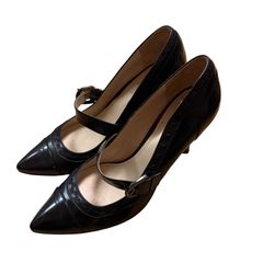 極美品】ELMAN レザーパンプス ポインテッドトゥ イタリア製 24.5cm 