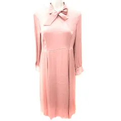 アンタイトル UNTITLED ワンピース Aライン ロング 長袖 ボウタイ 2 ピンク /RT