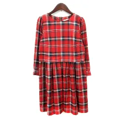 トランテアン ソン ドゥ モード 31 Sons de mode ワンピース ミニ チェック 長袖 38 M 赤 レッド /MN