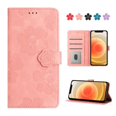 CASAFUNY 向けの iphone12 ケース 手帳型 対応 iphone12pro ケース 手帳型 おしゃれ 人気 用の アイフォン12 プロ アイフォン12 スマホケース 本革 PUレザー カバー かわいい 美しい桜の柄 カード収納 マグネット式 スタ