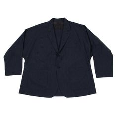 サイトS'YTE ストライプラグランスリーブジャケット 紺3