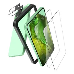 Besecou ガラスフィルム Google Pixel 8A 用 保護フィルム 2枚 + カメラフィルム 2枚 旭硝子素材製 ガイド枠付き 強化ガラス 液晶保護 9H硬度 耐衝撃 気泡防止 ピクセル 8a 対応