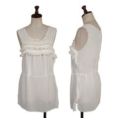 COMME des GARCONS コムコムフリルノースリーブ ホワイト S - メルカリ