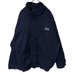 2XL ブルゾン ワーク 刺繍 オーバーサイズ ネイビー ジャケット アウター レディース ユニセックス メンズ 古着 長袖 CHM