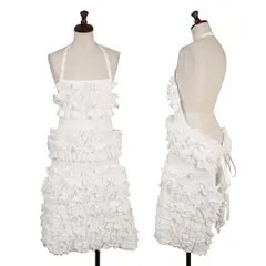 コムデギャルソン ガールCOMME des GARCONS GIRL コットンフリルレースデザインエプロン 白S