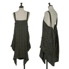 ジュンヤワタナベ コムデギャルソンJUNYA WATANABE COMME des GARCONS ハウンドトゥースチェックドレープワンピース カーキ黒M位