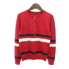 マカフィー MACPHEE トゥモローランド カーディガン ニット ライン ウール 1 S 赤 レッド /MN