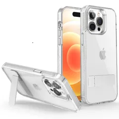 【極限透明感・機能スタンド】iPhone 13 Pro Max クリアケース スタンド機能 （メタルキック 3wayスタンドモード） 衝撃吸収 黄変防止/擦り傷防止 耐久性 薄型 軽量 スマホケース アイフォン13プロマックス 対応 カバー (iPhone13