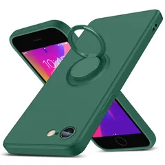 iPhone SE3 用 ケース iPhone SE2 用 ケース iPhone8 用 ケース iPhone7 用 ケース リング シリコン レンズ保護 薄型 360度回転 車載ホルダー TPU 一体型 防水 軽量 ストラップホール 黄変防止 四隅衝撃吸収 お