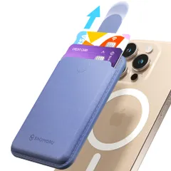 [Sinjimoru] プル & スライド magsafe対応 カードケース, 37g 軽量 ウォレット, タプを引いて取り出す スマホカードケース, カード2枚収納 マグセーフ 財布, iPhone 16/15/14/13/12 シリーズ対応, M-Pull