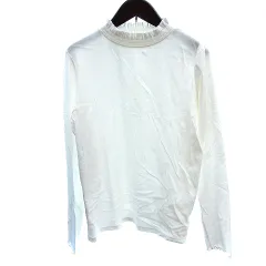 スタディオクリップ Studio Clip カットソー ハイネック フリル 長袖 L アイボリー 白 ホワイト /AU