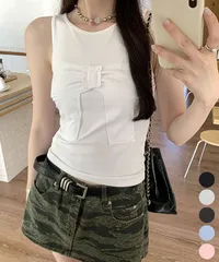 リボン付きタンクトップ カップ付きタンク